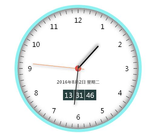  html5 css3带日期的圆形数字电子时钟代码